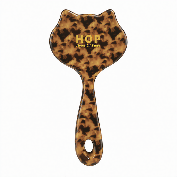 HOP Leopard Cat-Shaped Slicker Brush for Cats and Dogs