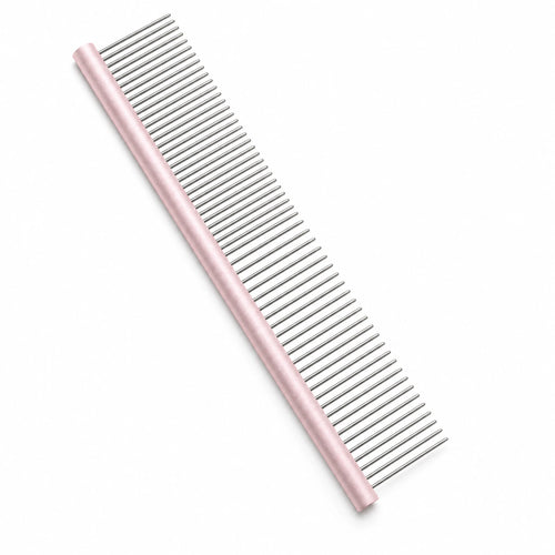 Angled view of the Dual-Density Metal Grooming Comb