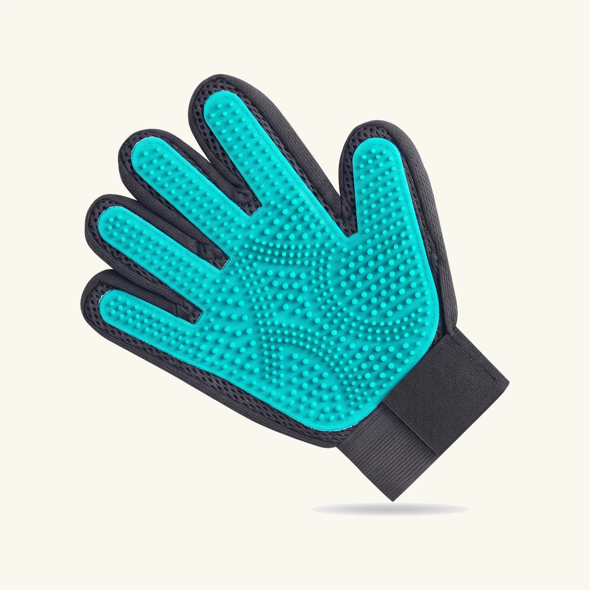 Right-Hand Pet Grooming Glove on a cream background